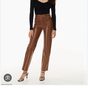 Wilfred Tan Vegan Leather Pants